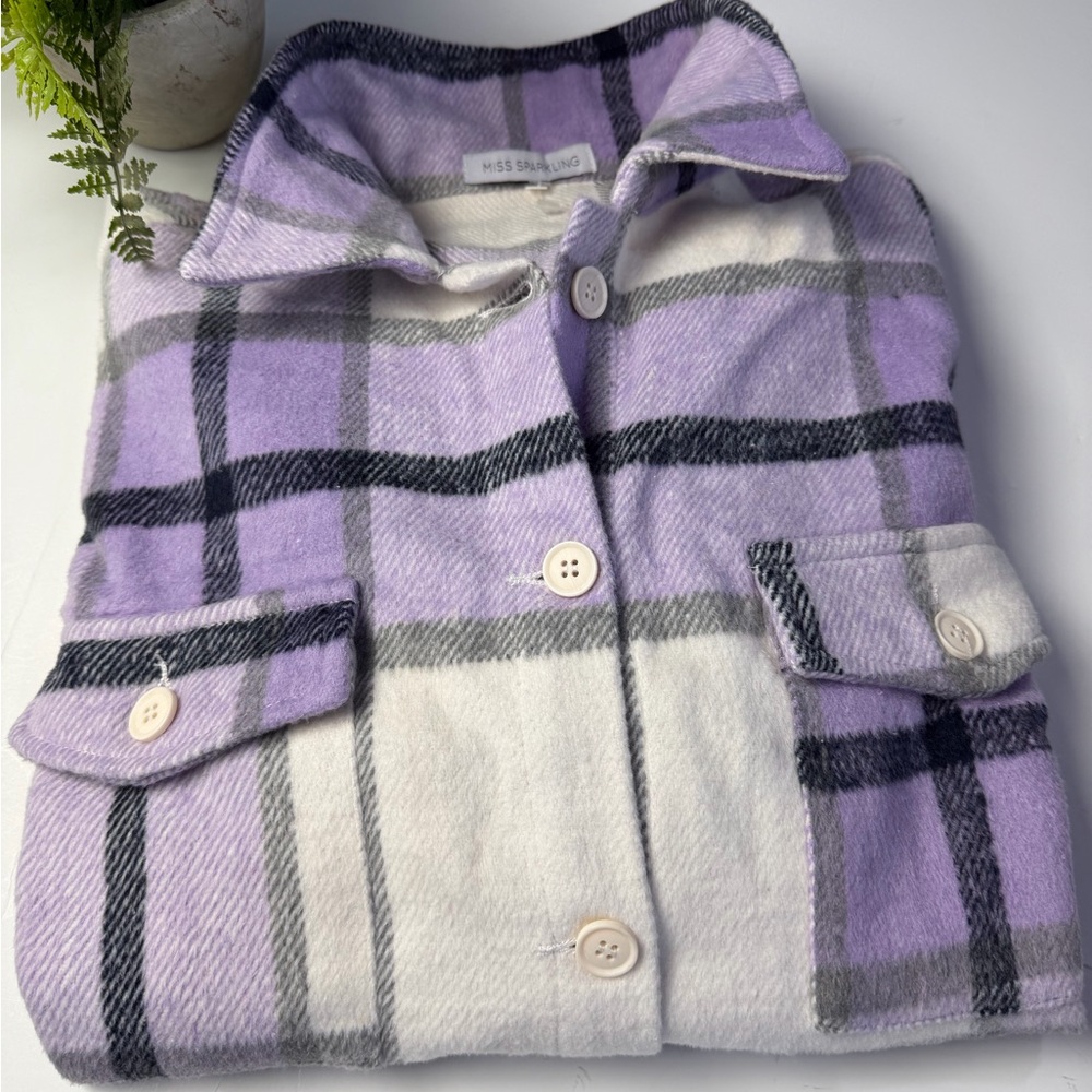 Miss Sparkling Lavender Plaid Chamois Flannel XL